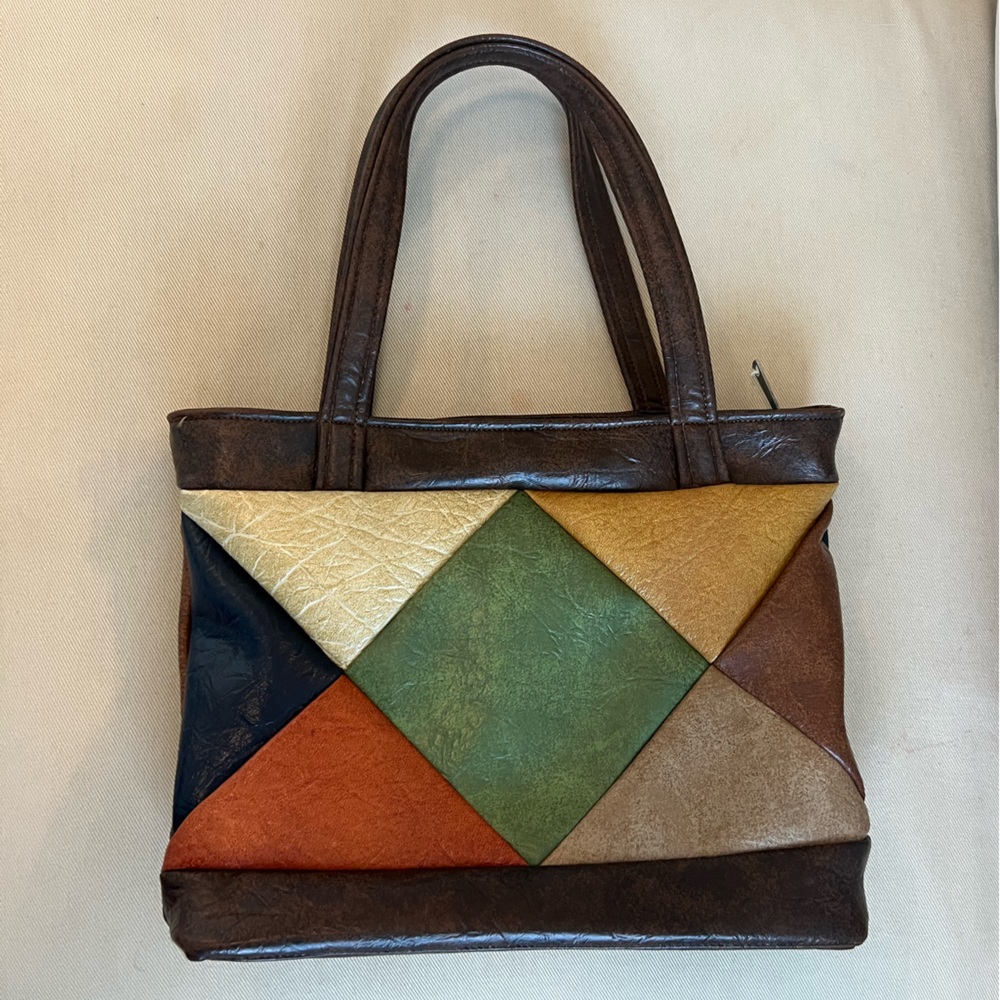Multicolor Leather Patchwork Bag - image 1
